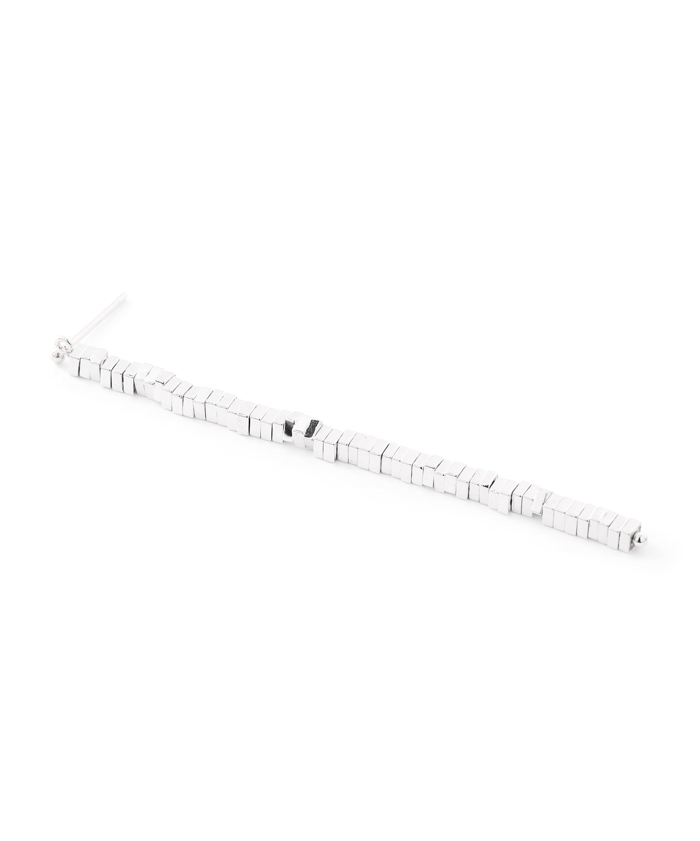 Square Bead Long Earrings [925 Silver]