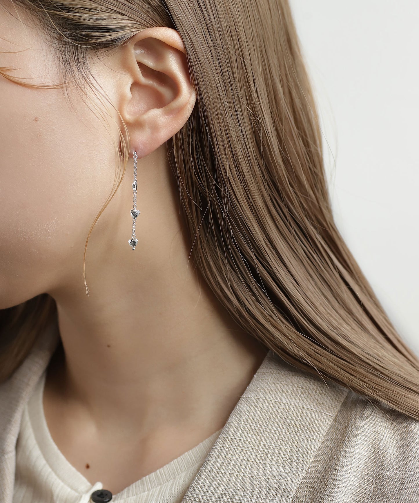 Heart Station Earrings [925 Silver]