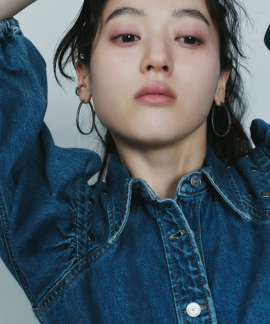 Shell Hoop Earrings [Stainless Steel]