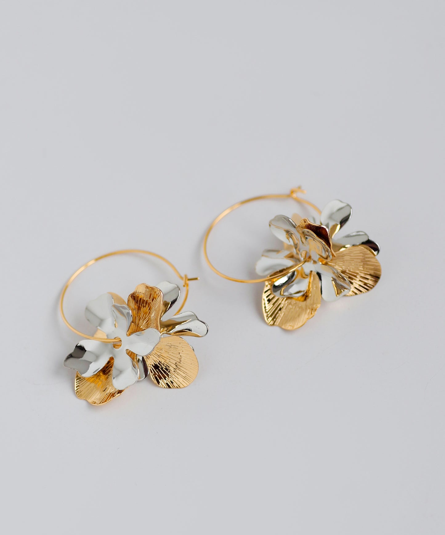 Combination color Flower Hoop Earrings