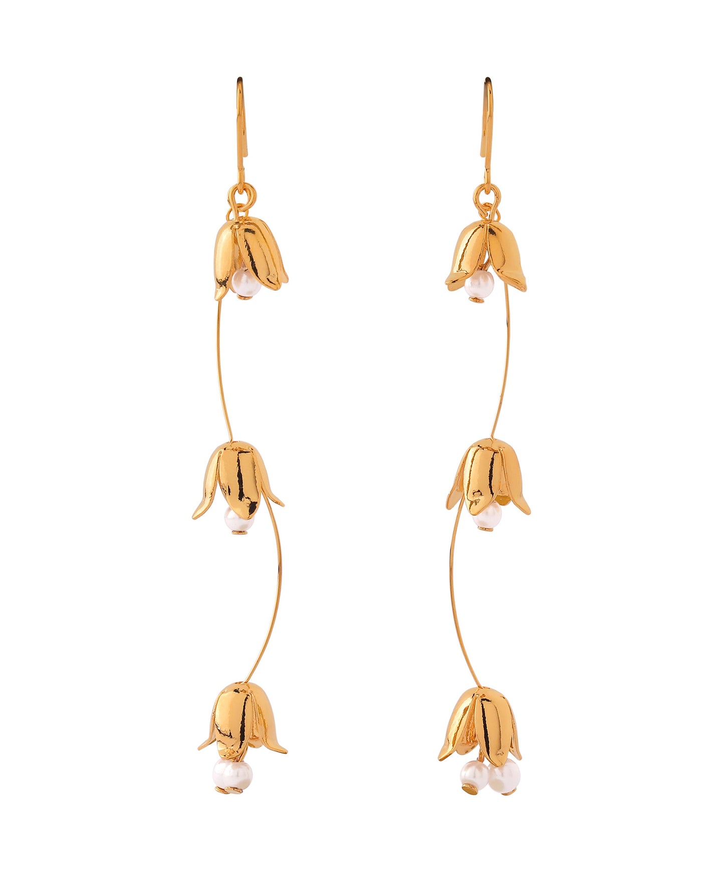 Pearl & Flower Hook Earrings