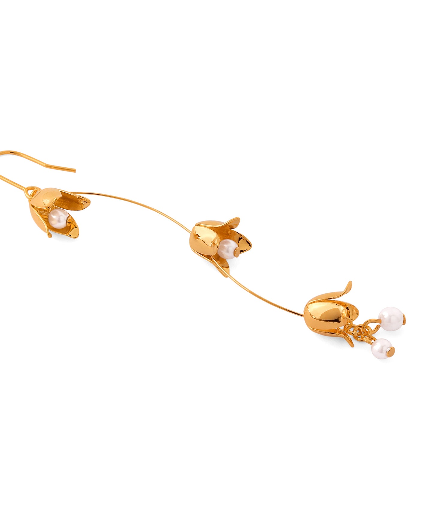 Pearl & Flower Hook Earrings