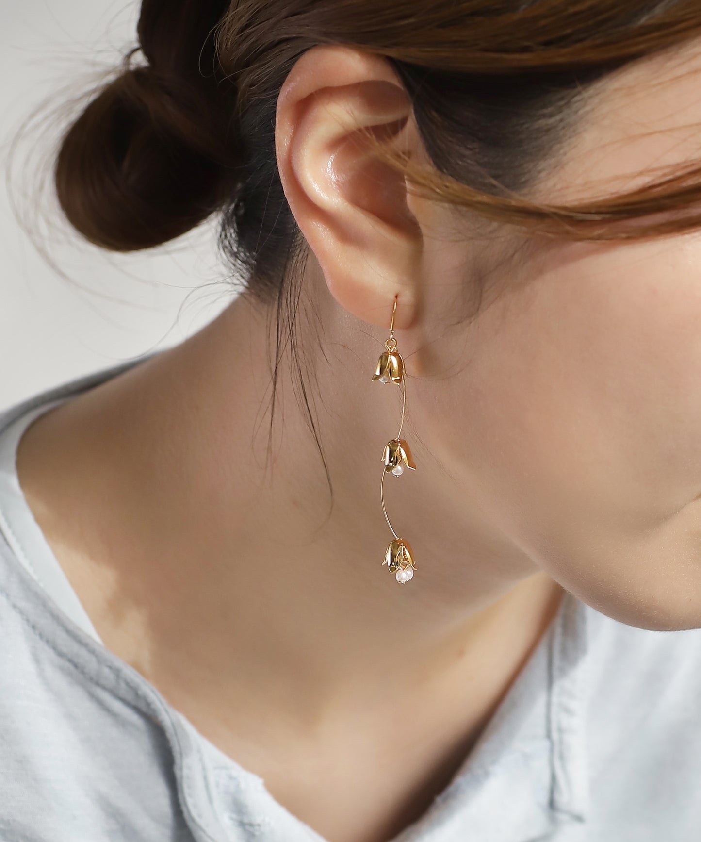 Pearl & Flower Hook Earrings