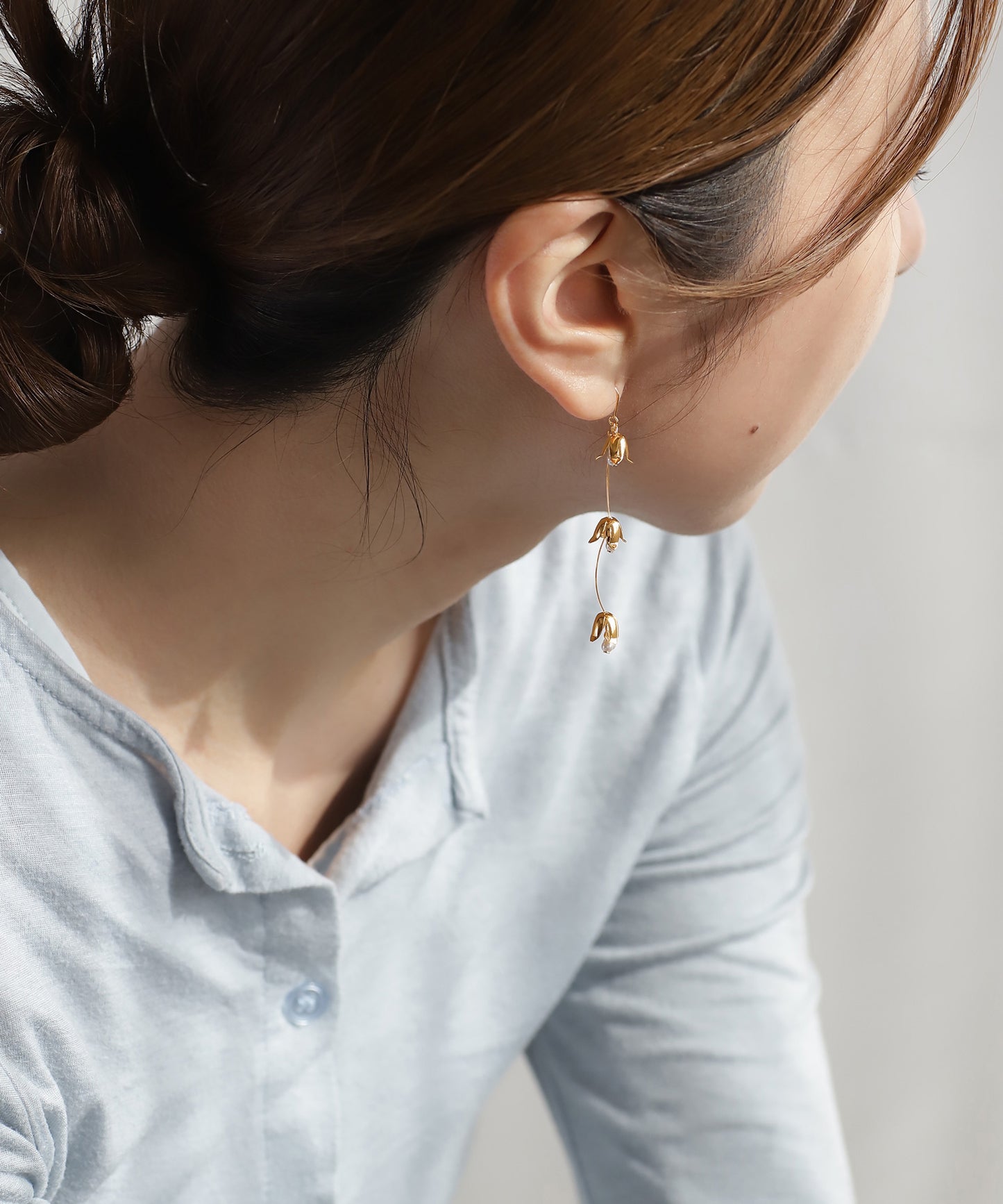 Pearl & Flower Hook Earrings