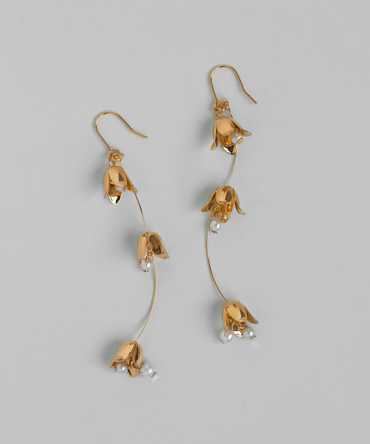 Pearl & Flower Hook Earrings