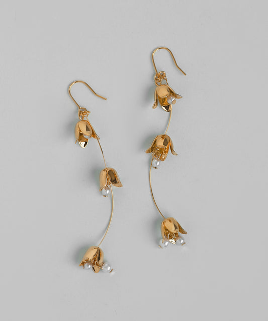 Pearl & Flower Hook Earrings