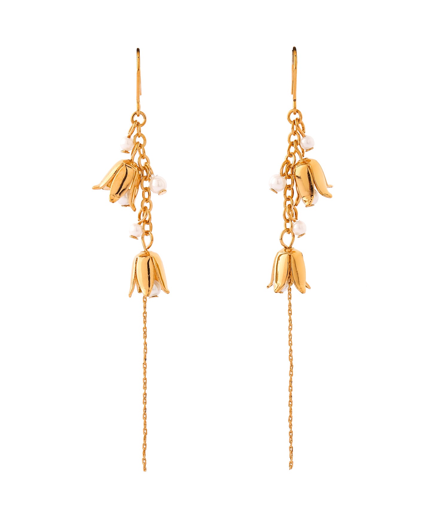 Pearl & Flower Hook Earrings