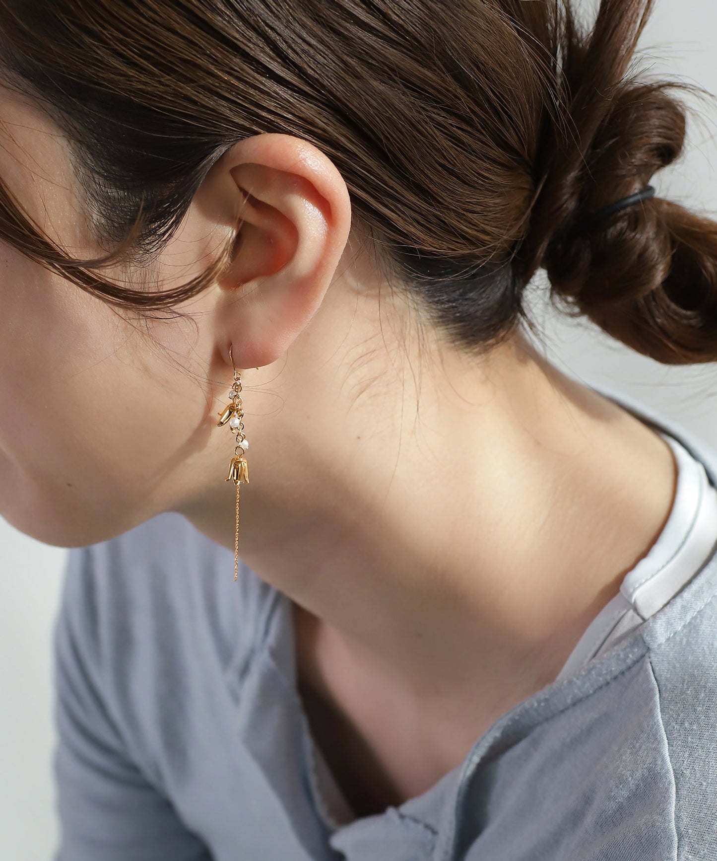 Pearl & Flower Hook Earrings