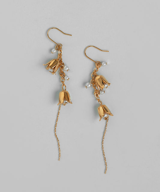 Pearl & Flower Hook Earrings