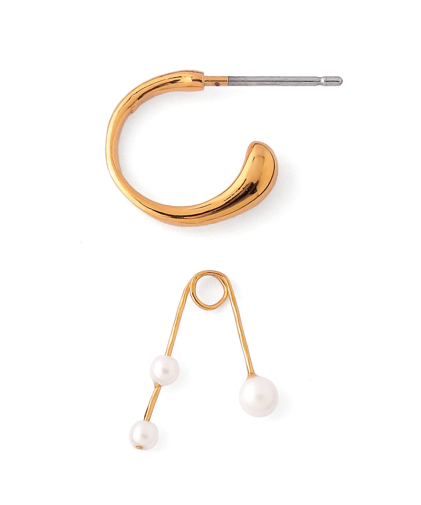 2-way Pearl Hoop Earrings