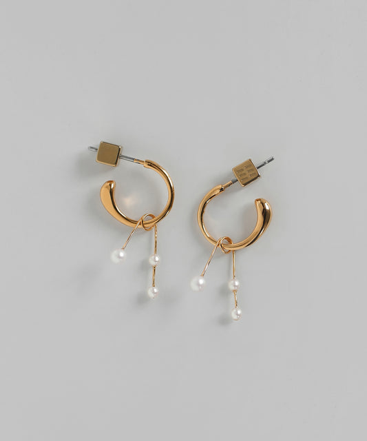 2-way Pearl Hoop Earrings