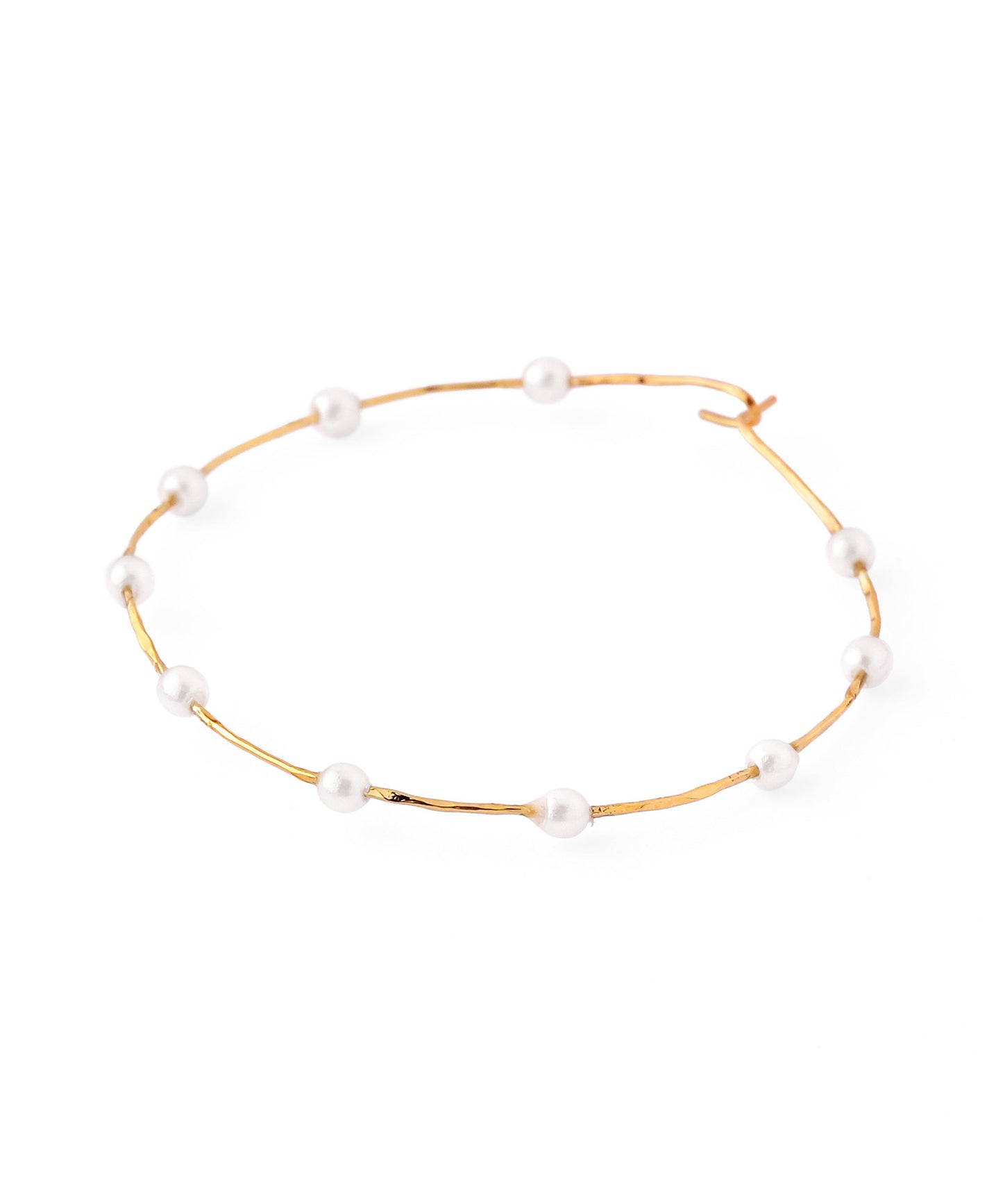 Pearl Line Hoop Earrings