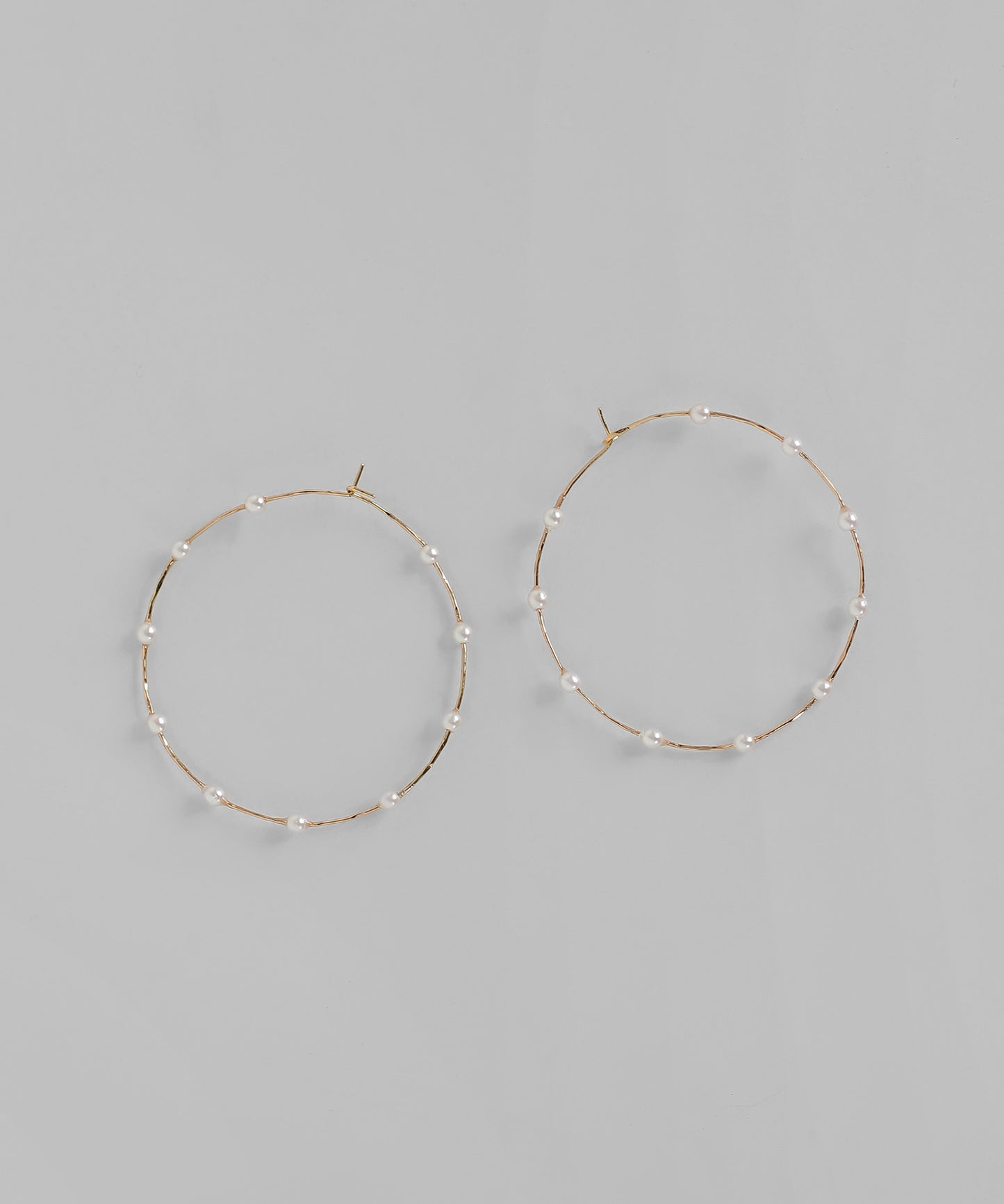 Pearl Line Hoop Earrings