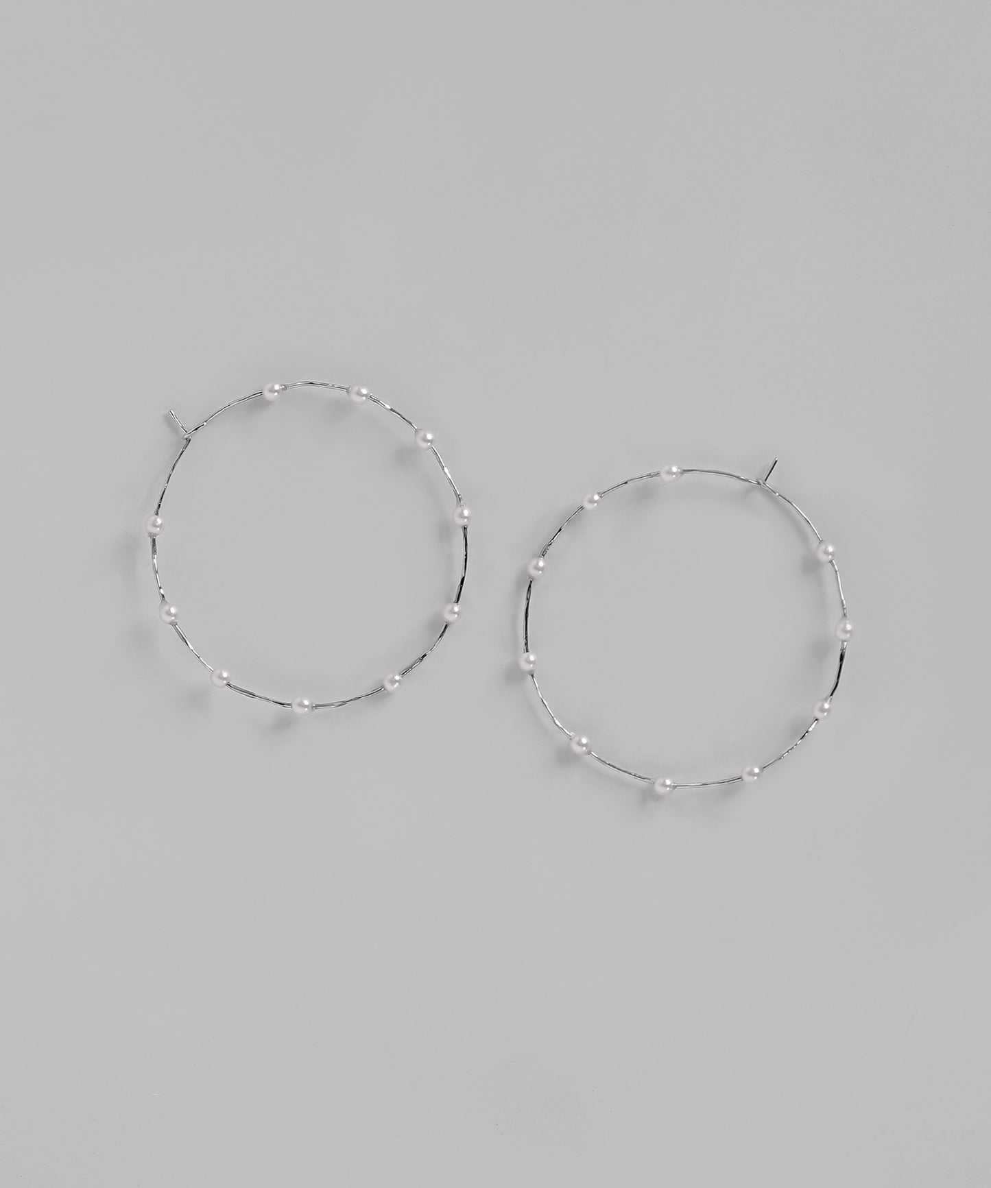 Pearl Line Hoop Earrings
