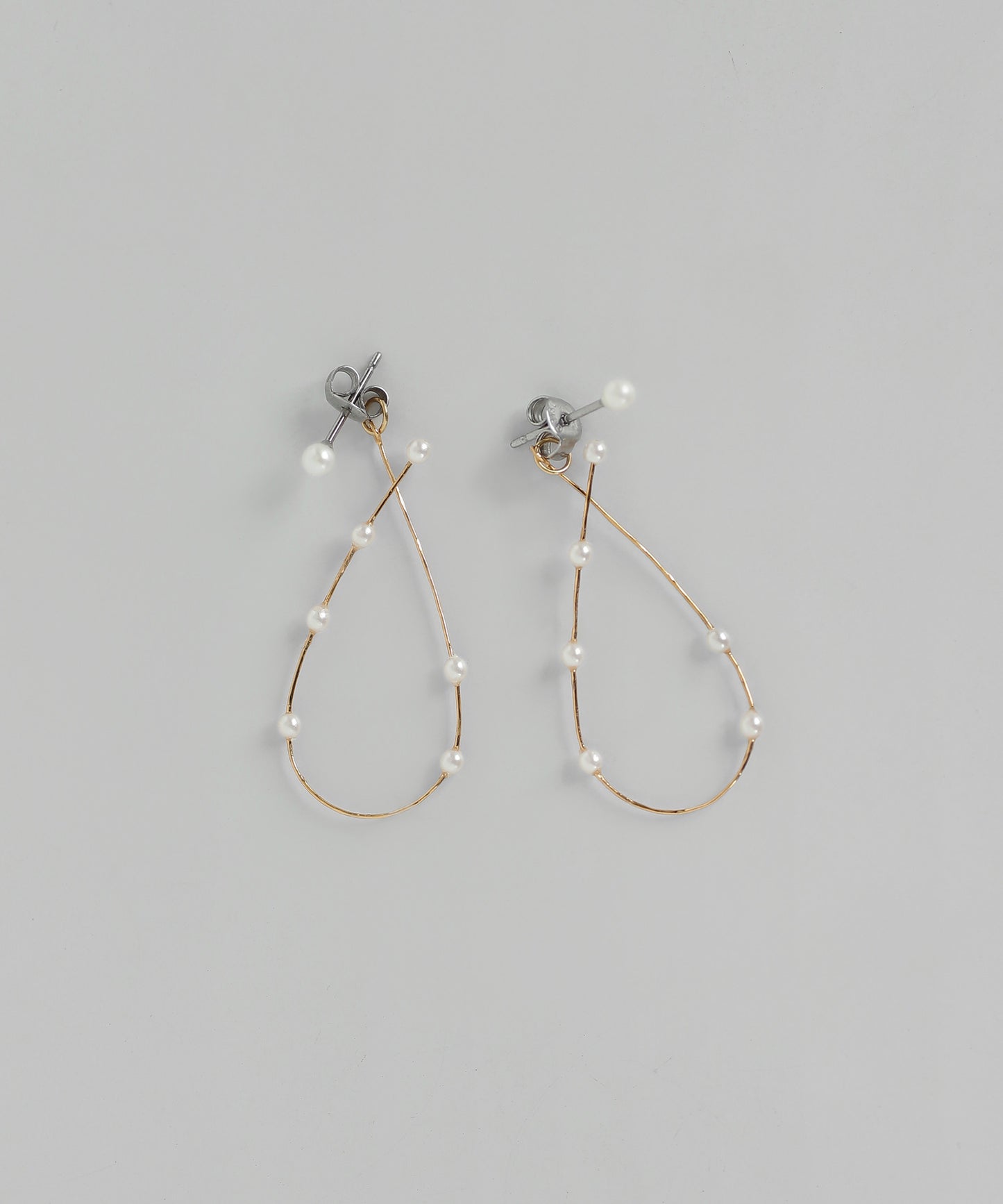 Pearl Line Back Catch Earrings