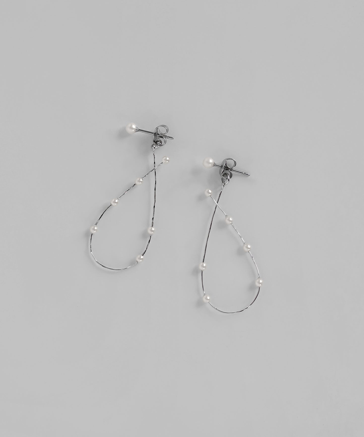 Pearl Line Back Catch Earrings
