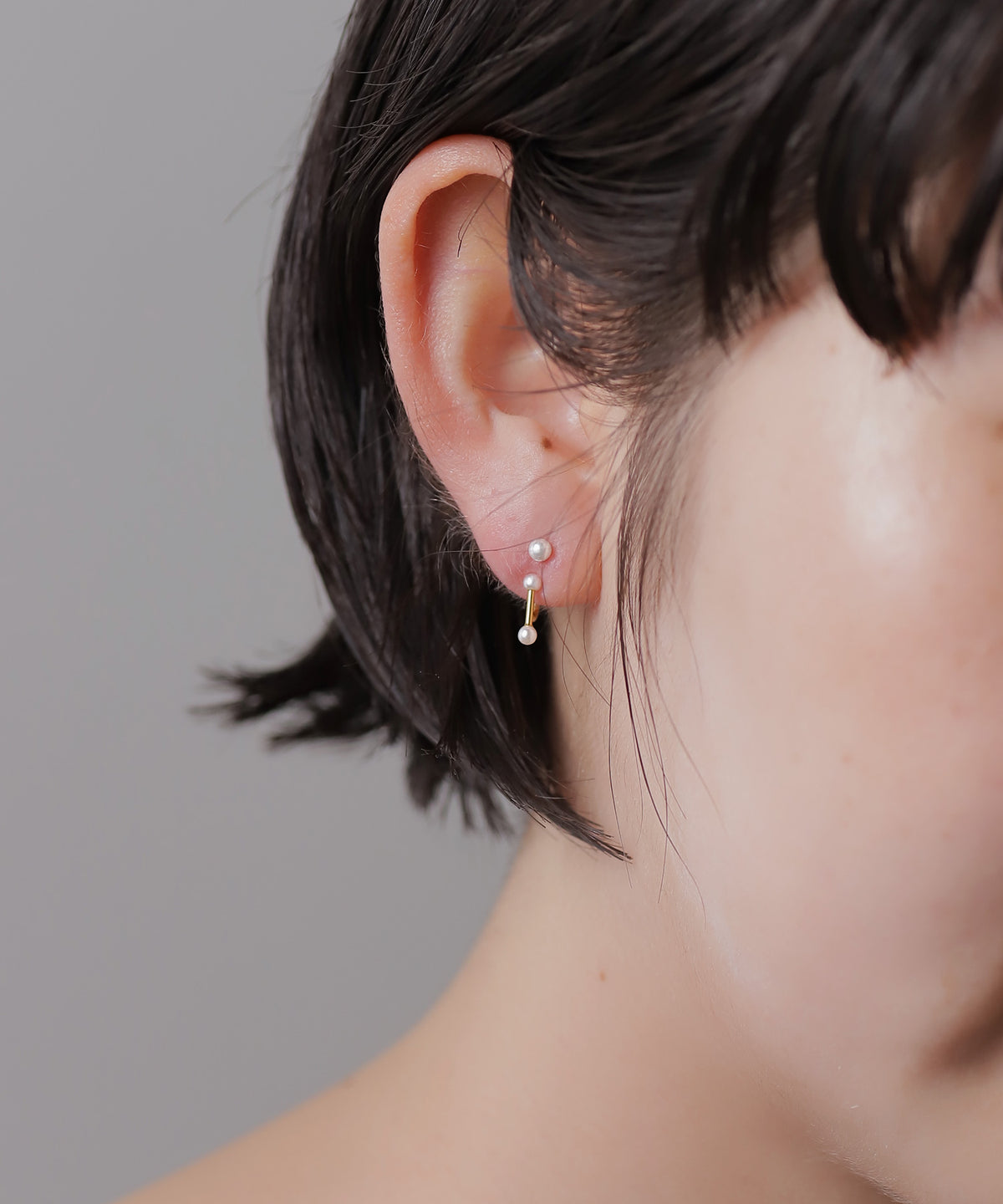 Pearl Back Catch Earrings [Stainless Steel]