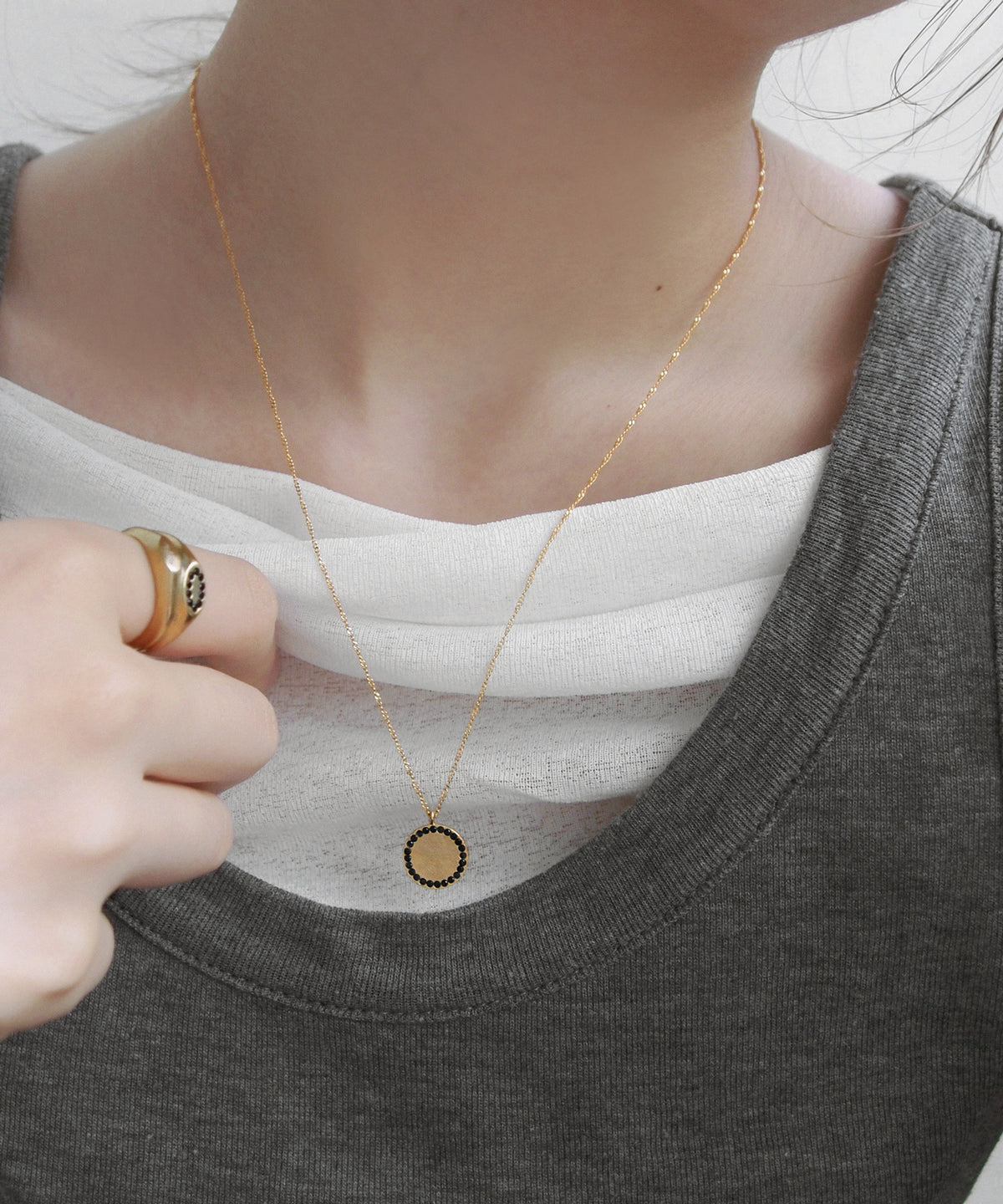 Natural Gemstone Circle Necklace