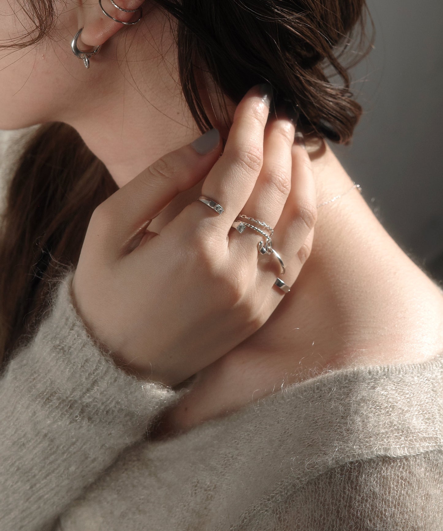 [Eligible for Gift] Bijou Double-Finger Ring [925 Silver]