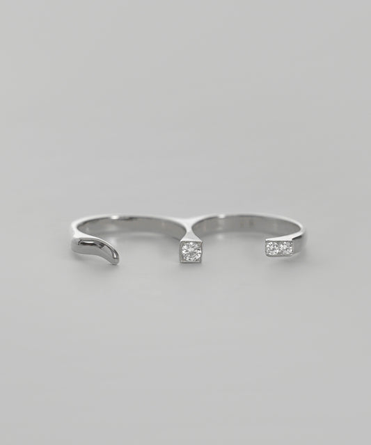 [Eligible for Gift] Bijou Double-Finger Ring [925 Silver]