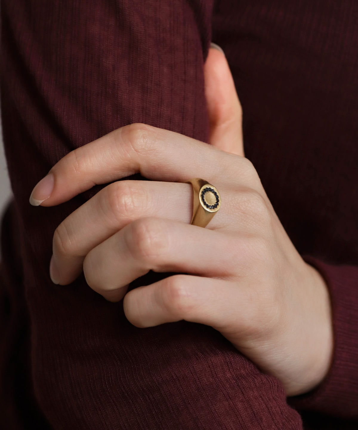 Natural Gemstone Signet Ring