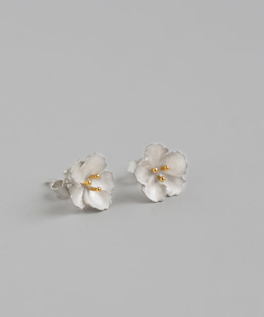 Combination color Flower Earrings [925 Silver]