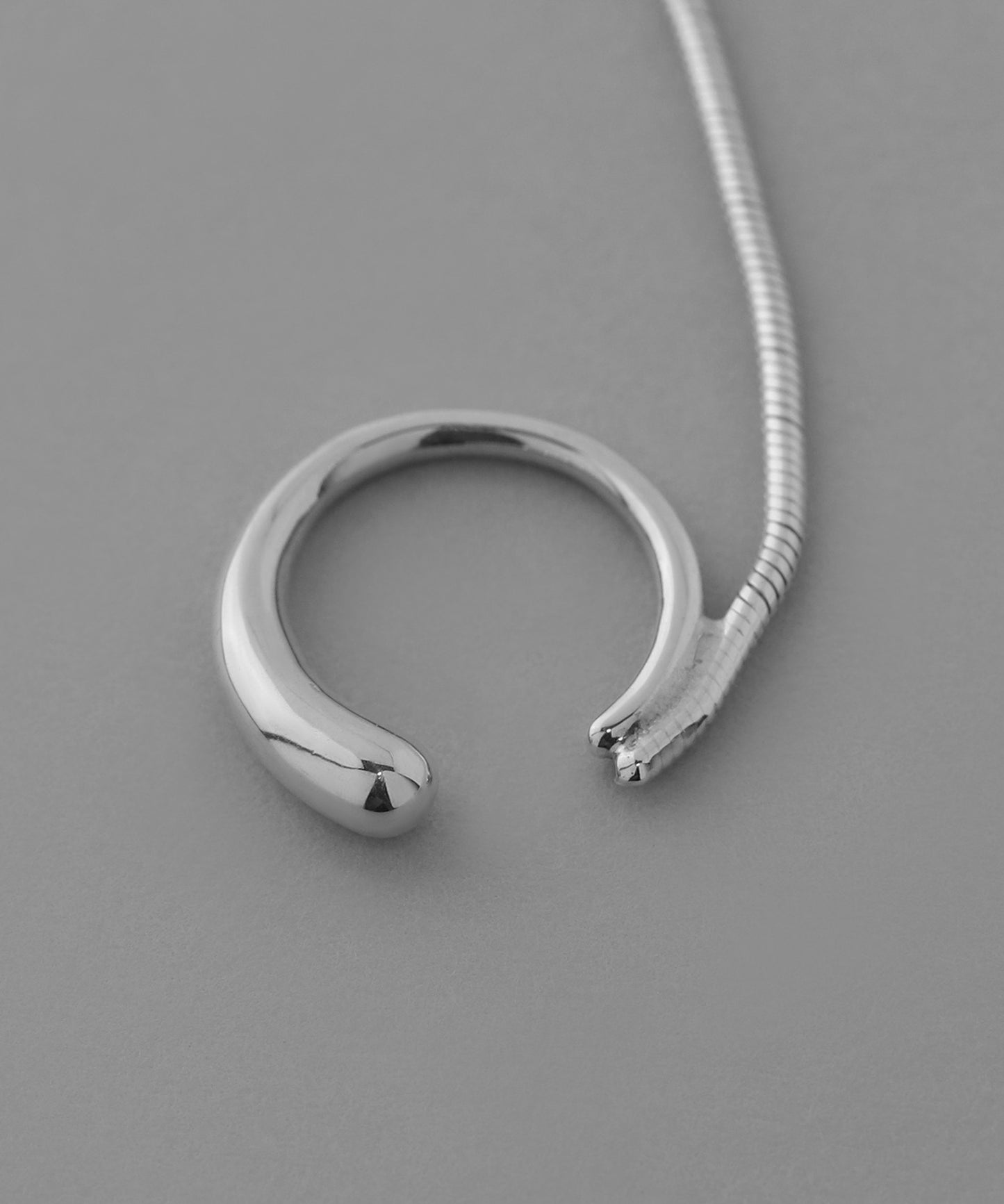 Matte Snake Chain Long Clip On Earrings [925 
silver]
