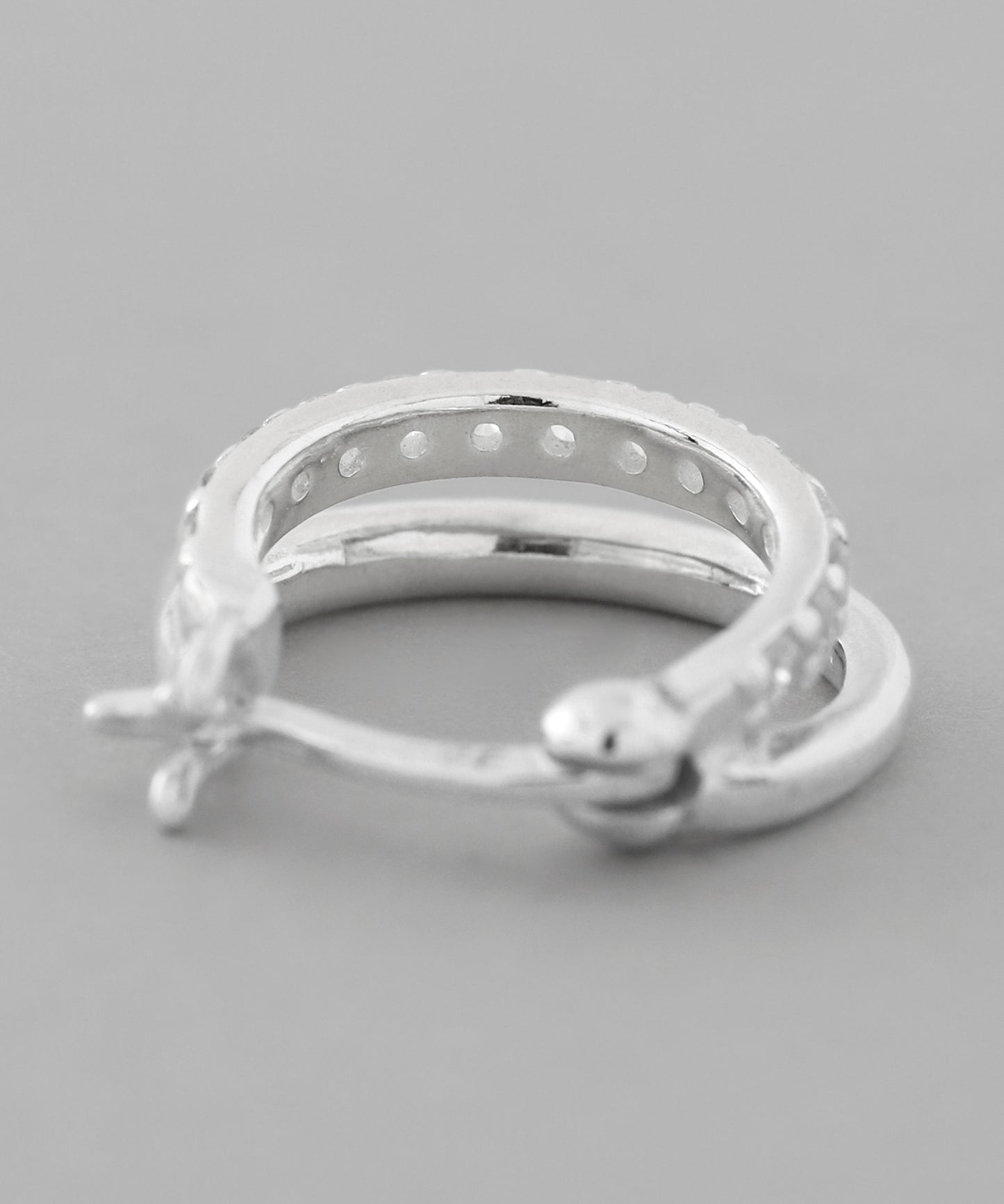 Bijou Double Line Hoop Earrings[925 Silver]