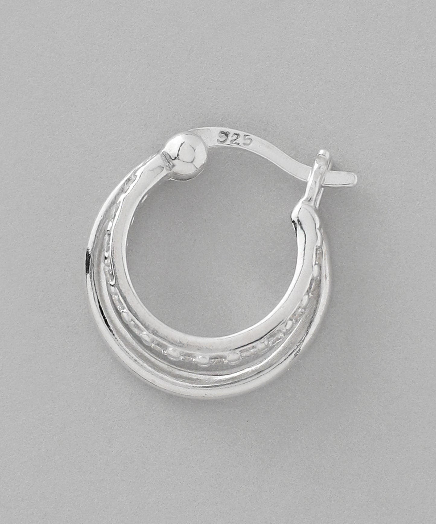 Bijou Double Line Hoop Earrings[925 Silver]