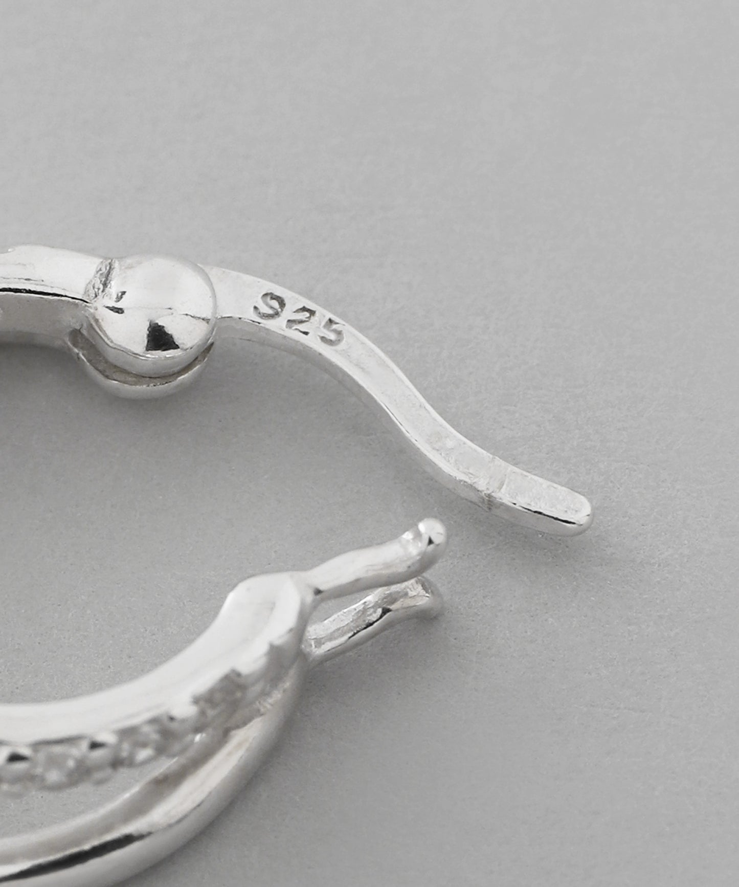 Bijou Double Line Hoop Earrings[925 Silver]