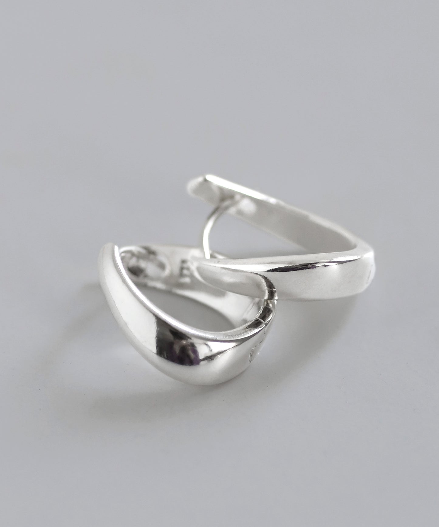 Drop Line Hoop Earrings[925 Silver]