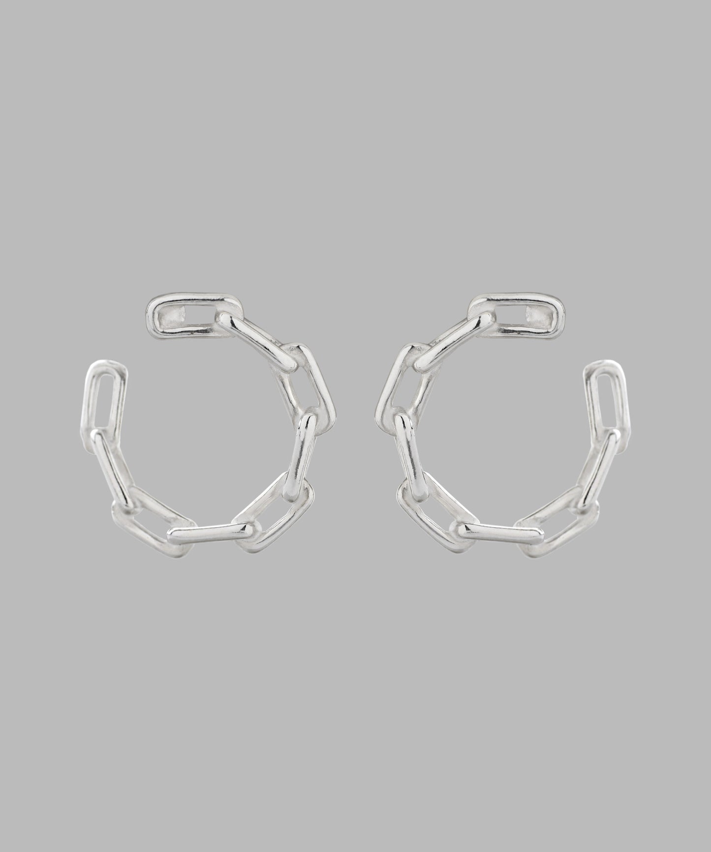 【Online Store Limited】Chain Motif Circle Pierced Earrings[925 Silver]