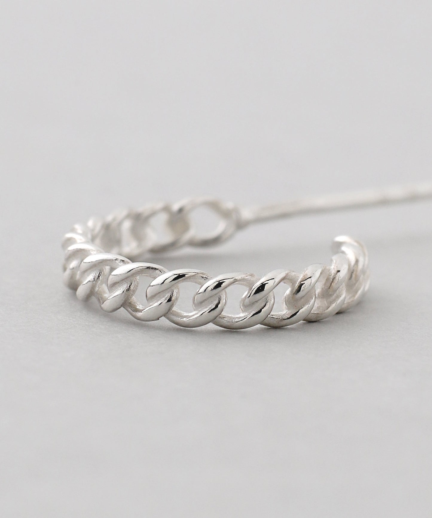 Chain Motif Hoop Earrings[925 Silver]