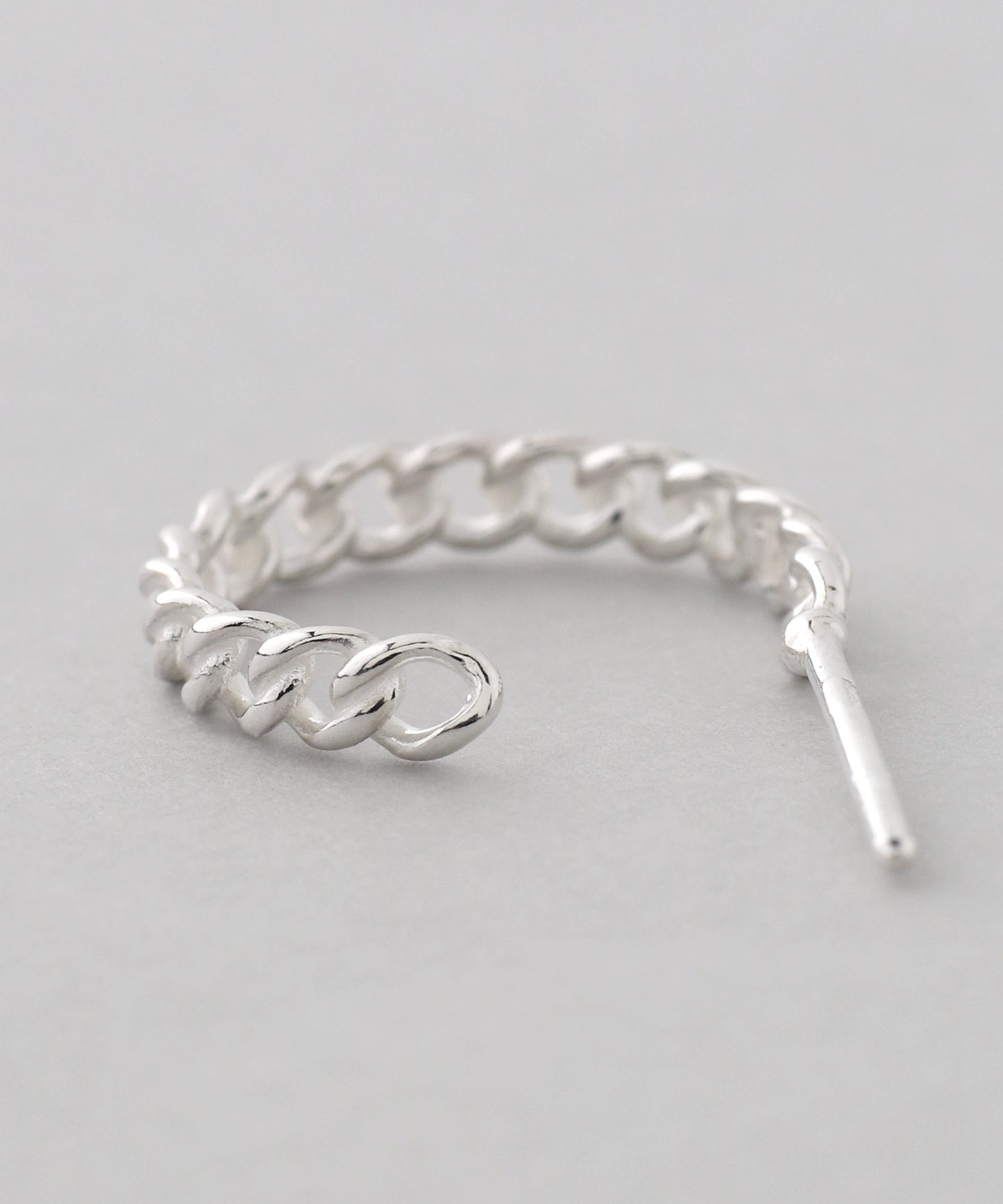 Chain Motif Hoop Earrings[925 Silver]