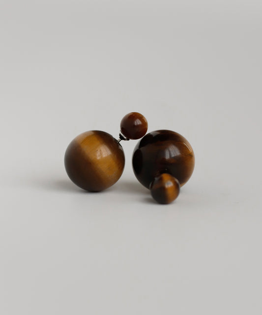 Gemstone Back Catch Earrings