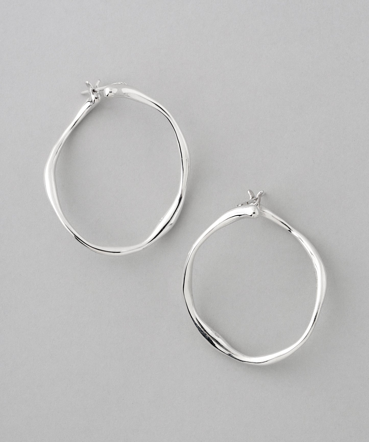 Nuance Line Hoop Earrings[925 Silver]