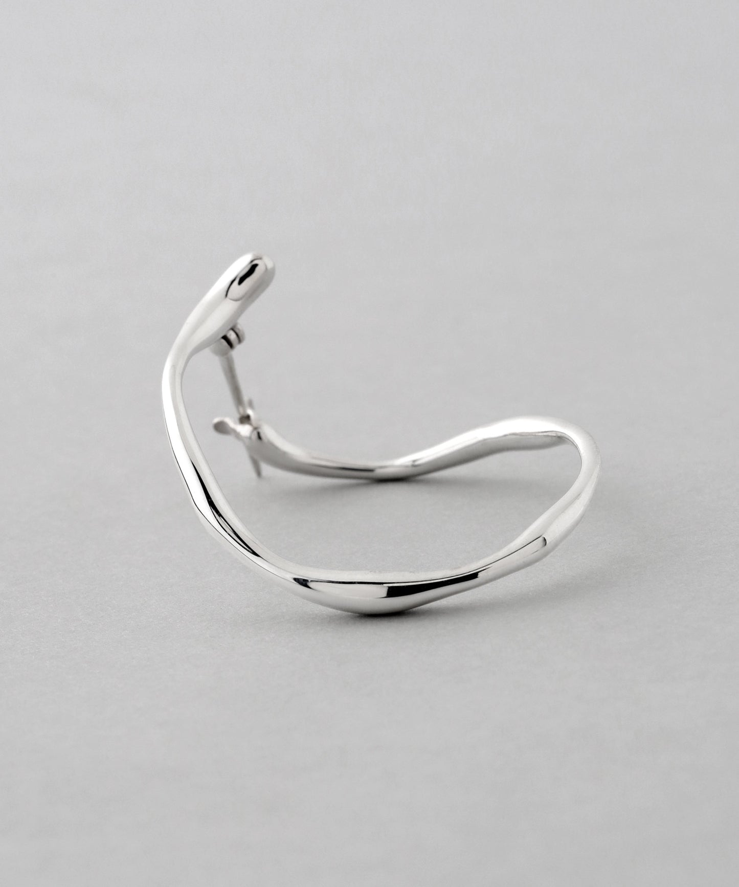 Nuance Line Hoop Earrings[925 Silver]