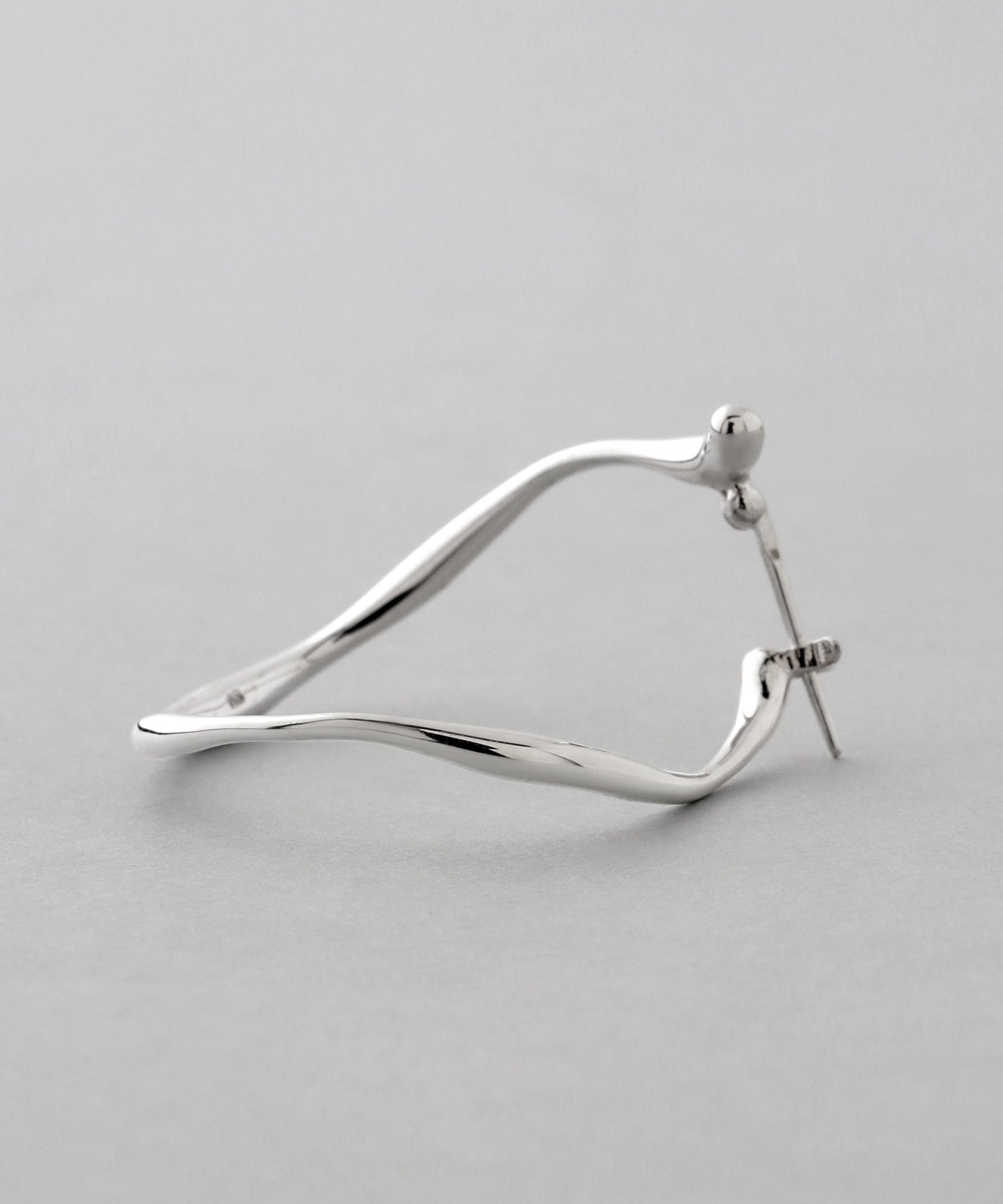 Nuance Line Hoop Earrings[925 Silver]