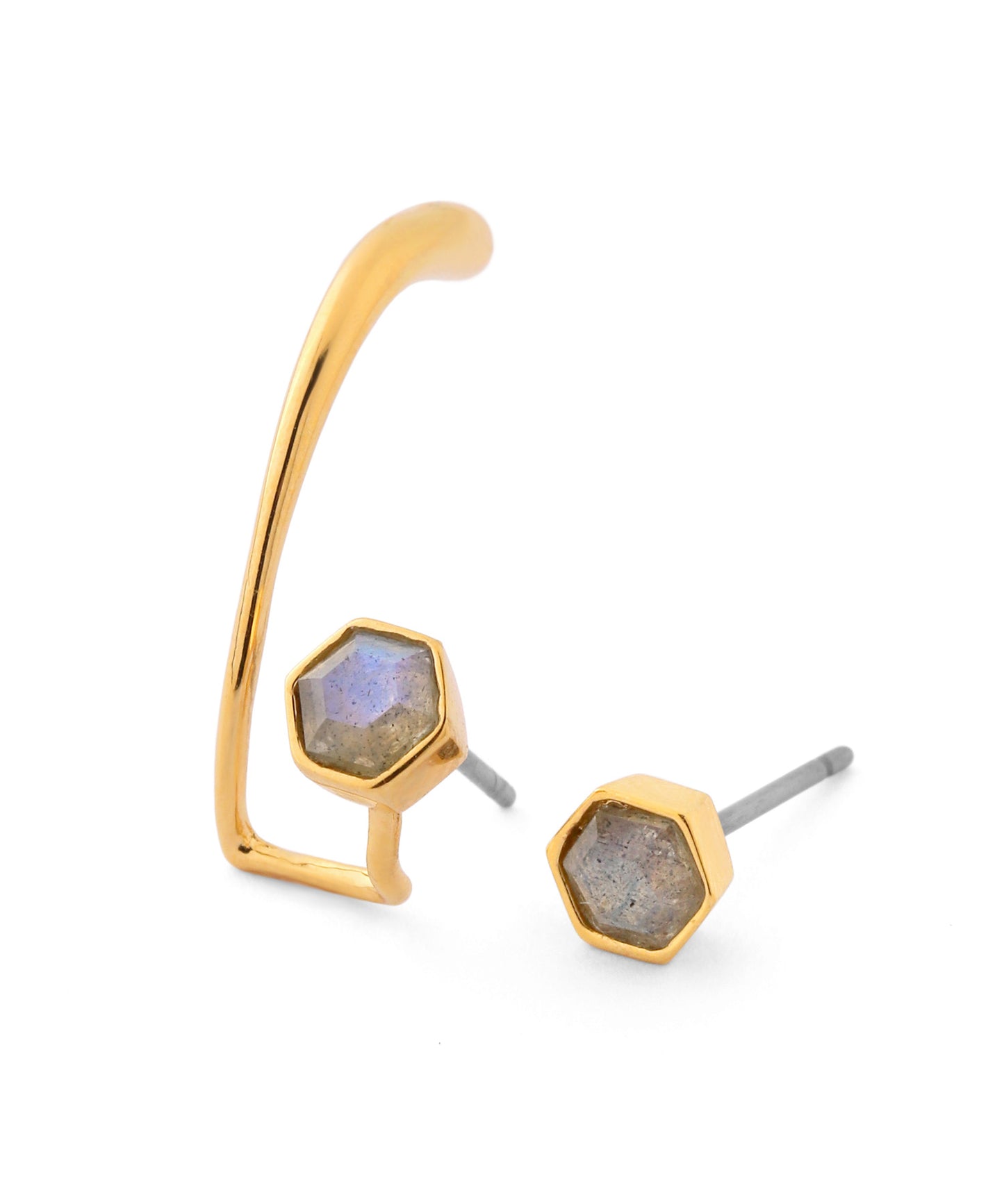 Gemstone Asymmetrical cuff Earrings