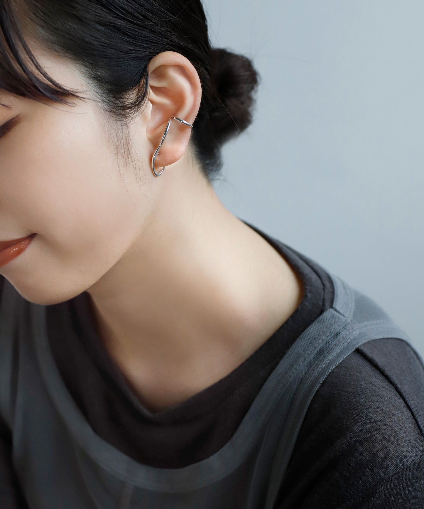 Nuance Line Cuff Earrings [925 Silver]