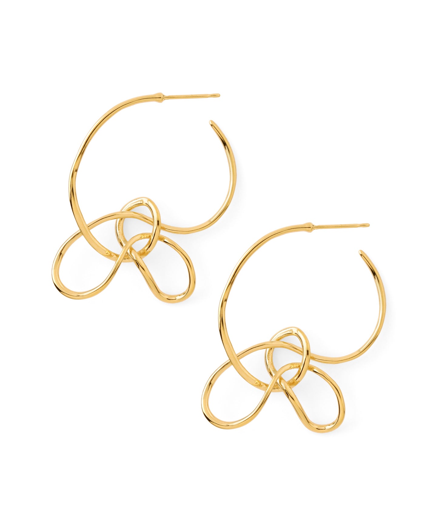 Knot Ribbon Hoop Earrings