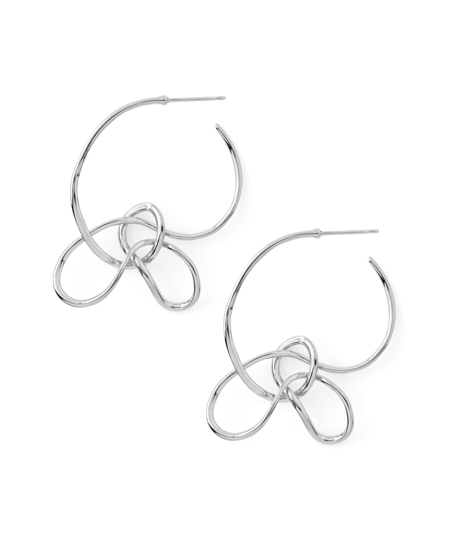 Knot Ribbon Hoop Earrings