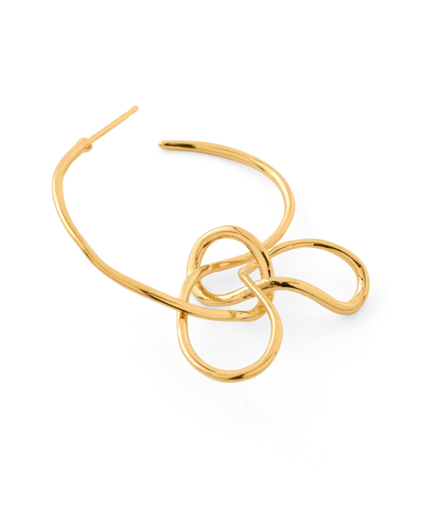 Knot Ribbon Hoop Earrings