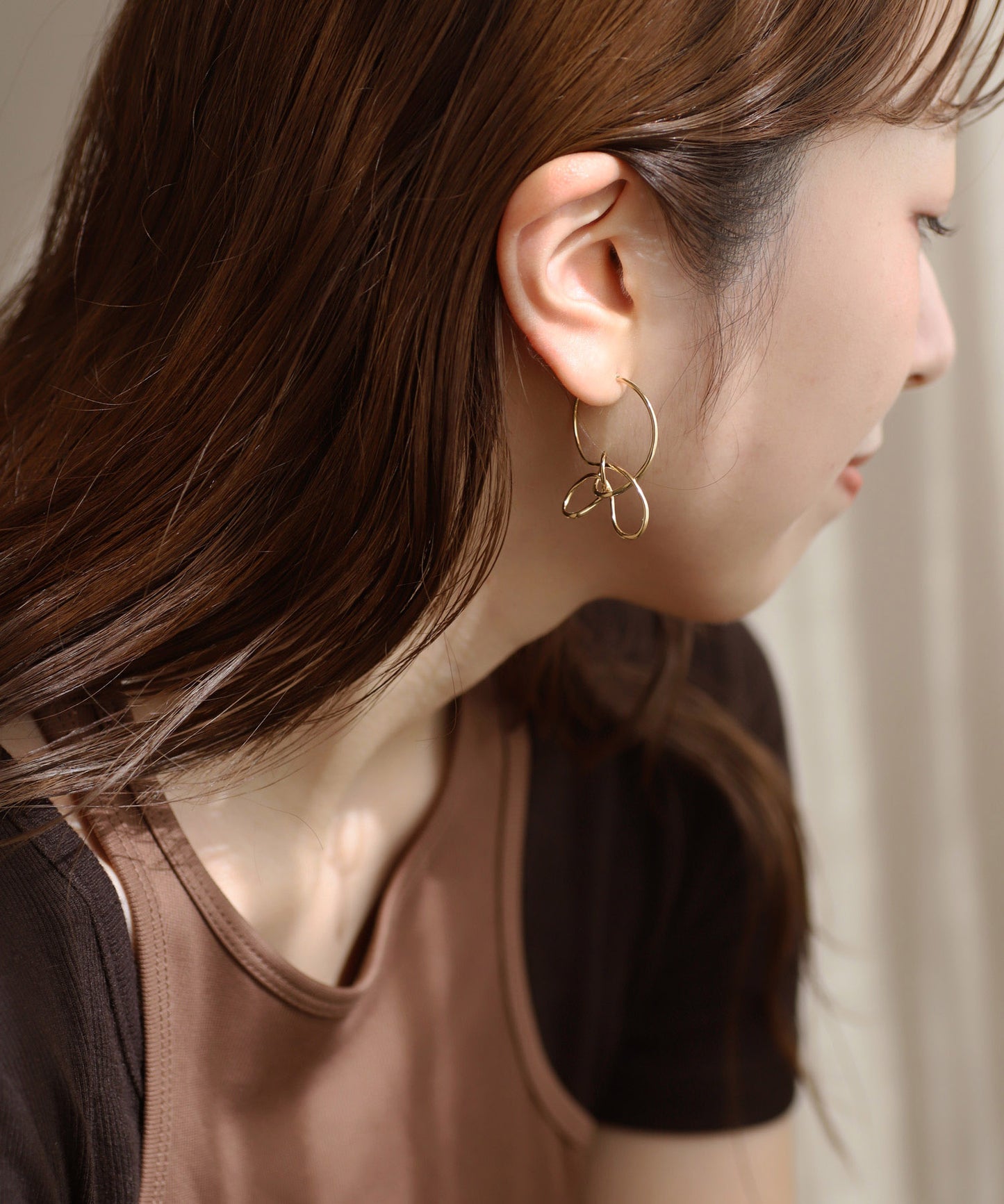 Knot Ribbon Hoop Earrings