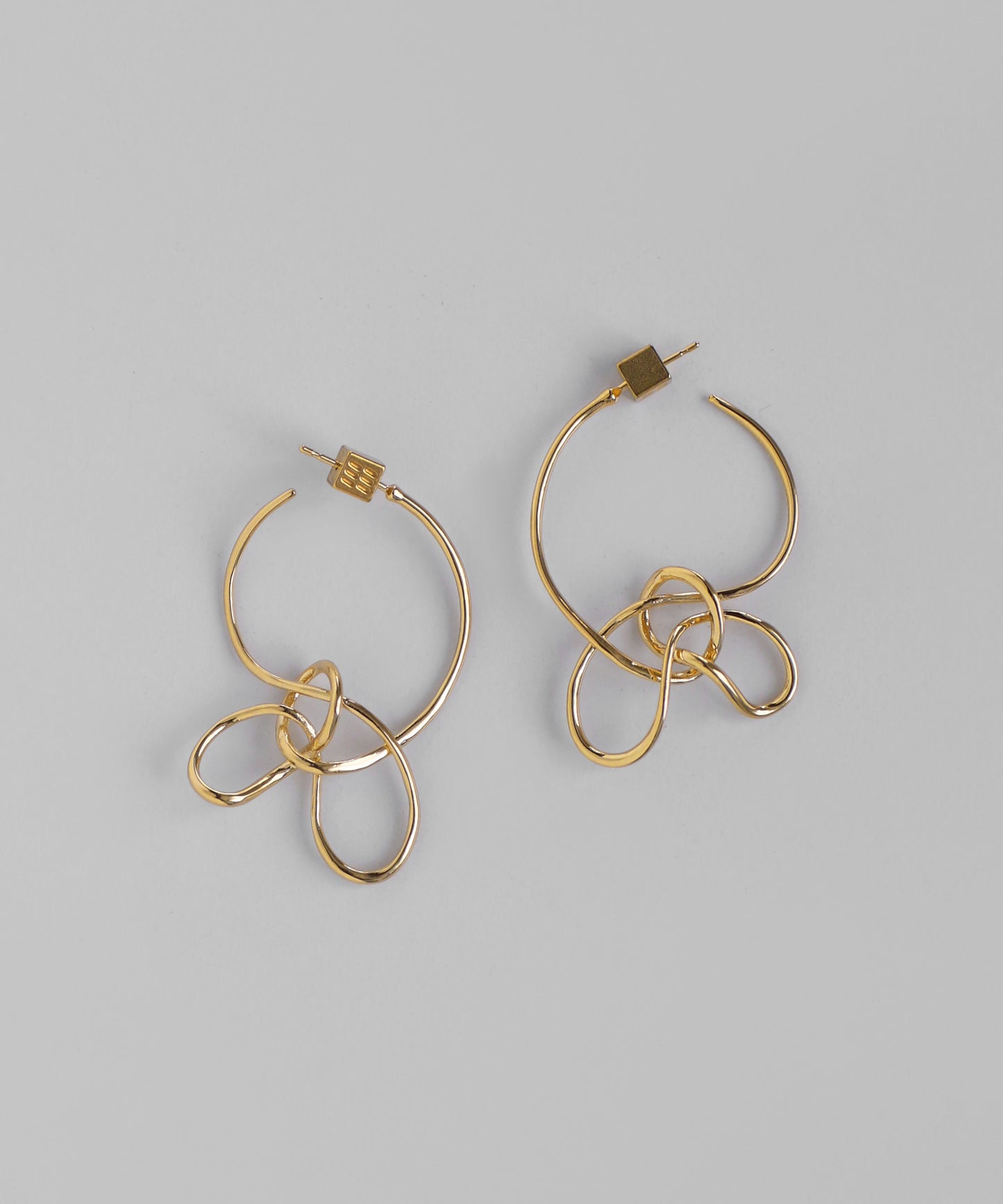Knot Ribbon Hoop Earrings