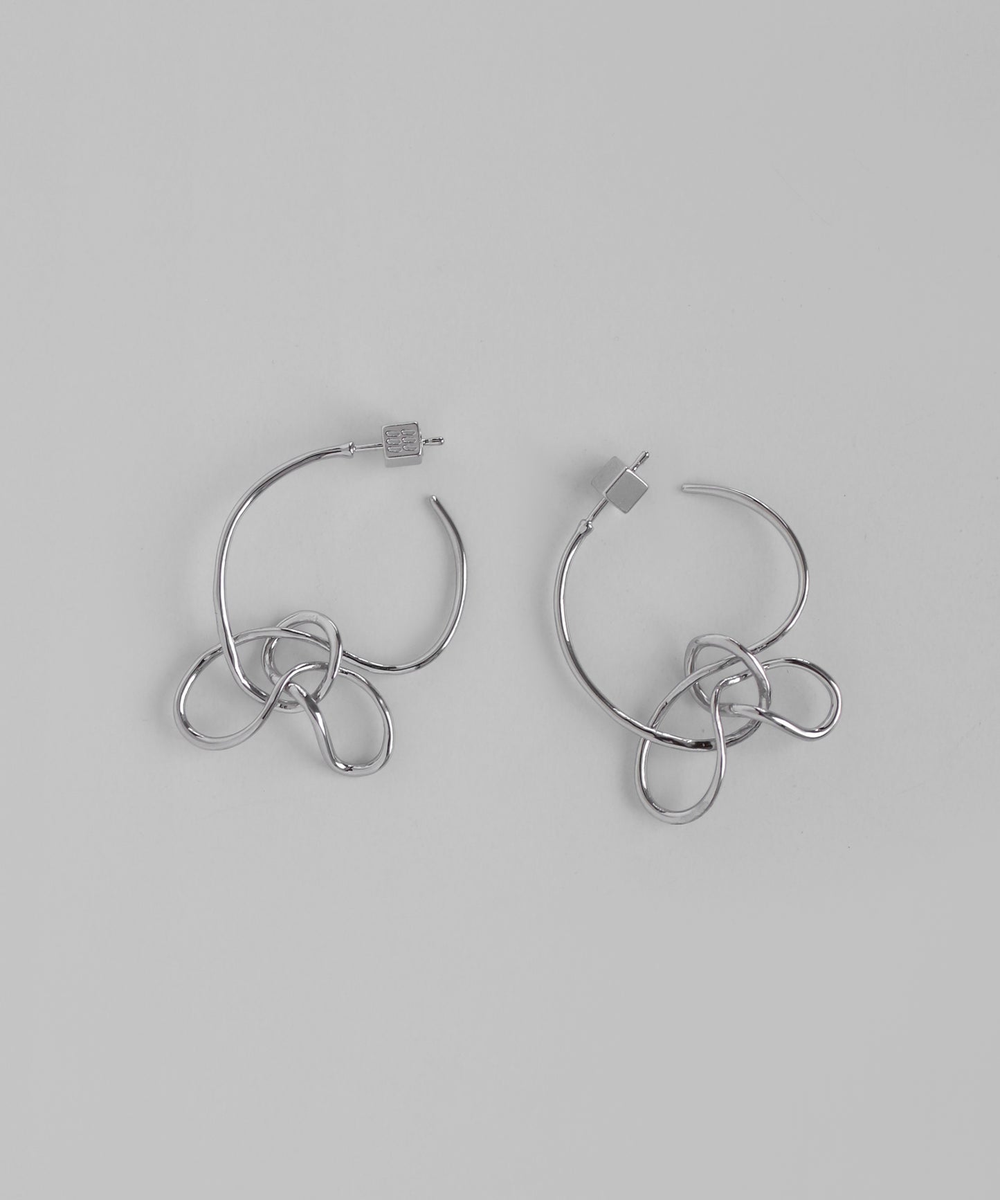 Knot Ribbon Hoop Earrings