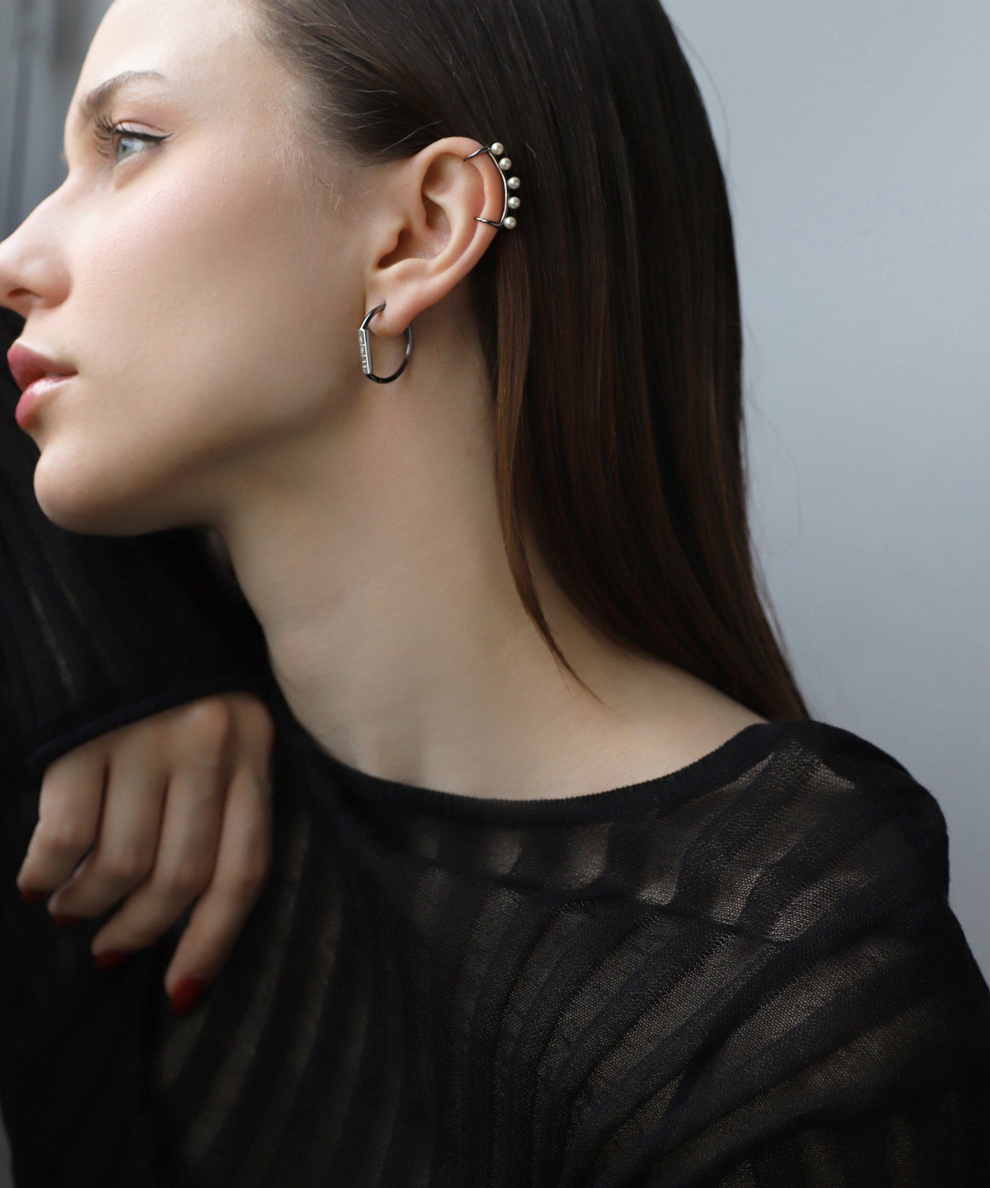 Two-Tone Hoop Earrings