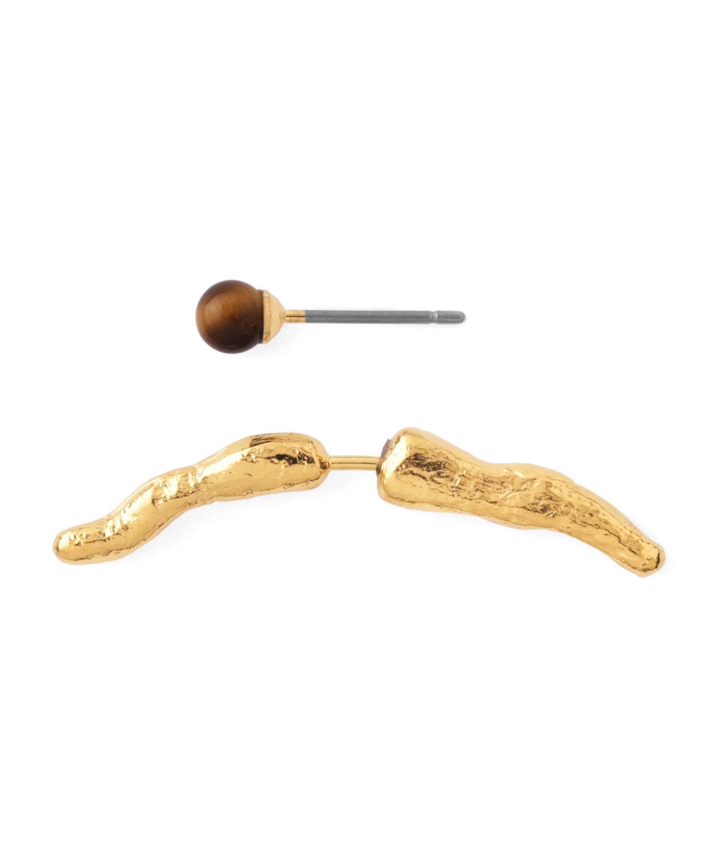 Gemstone × Arch Asymmetry Earrings [B]