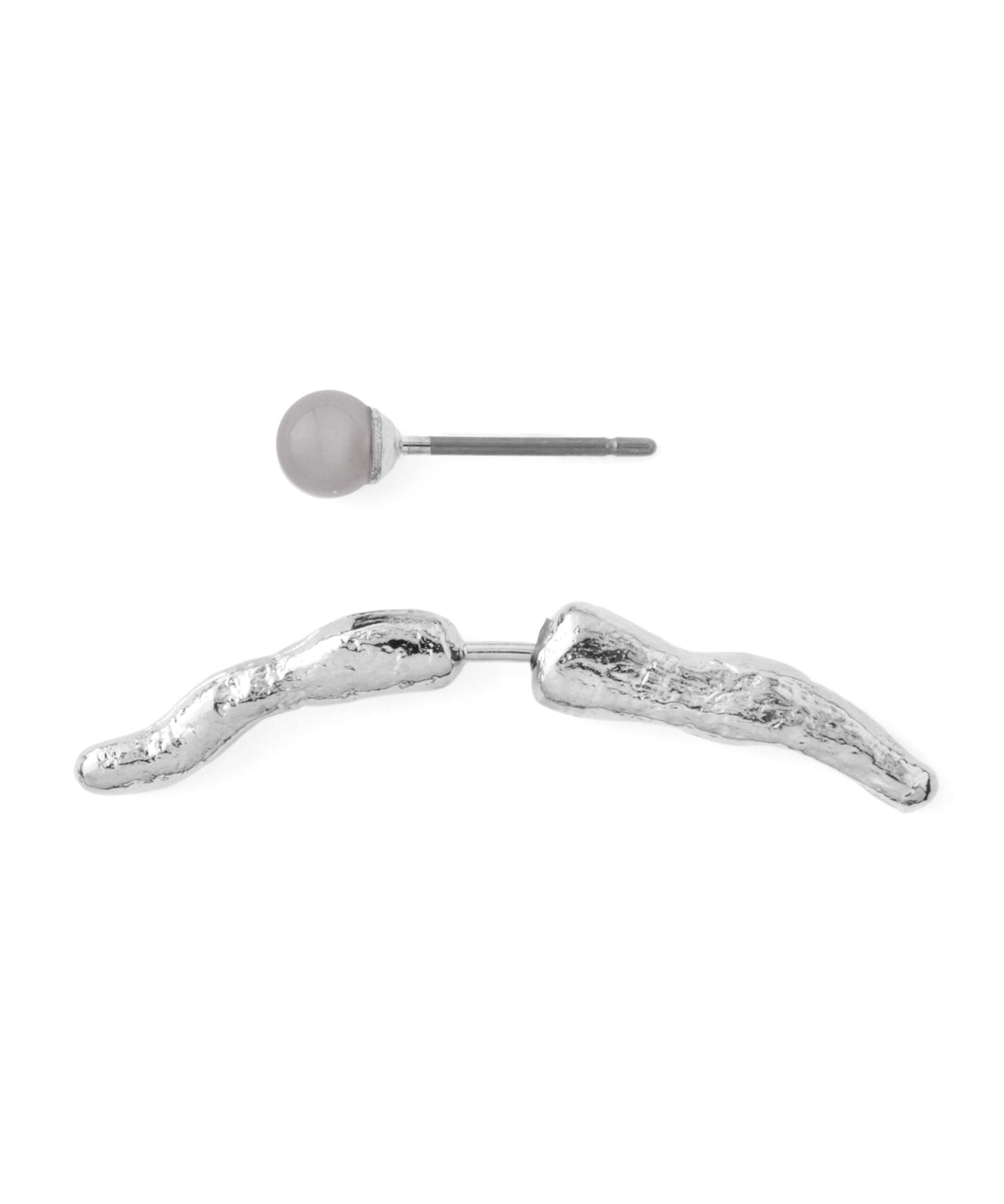 Gemstone × Arch Asymmetry Earrings [B]