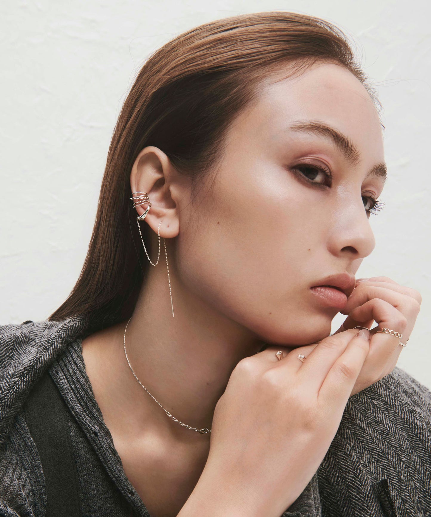 [Eligible for Gift] Chain Motif Hook Earrings [925 Silver]